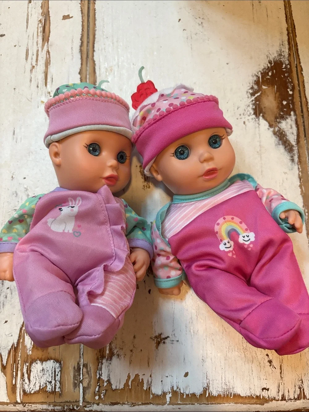 8” sweet treat Baby Dolls Set - Pink Outfit and Lavender Outfit